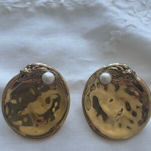 Zara huge Gold and Pearl Earrings